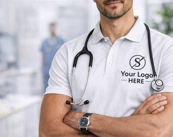 Custom Embroidered Medical Logo Polo Shirt, Healthcare Uniform Work Shirt