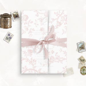Carta velina stampabile per inviti di nozze, carta velina fine art, cancelleria francese vintage per matrimoni, toile rosa peonia, giacca in carta velina