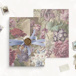 Ready-cut Bloom Vellum Wrap for wedding invitation card, 5x7 invite, fine art vellum, vintage wedding stationery, vellum jacket