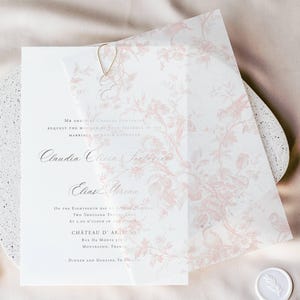 Sovrapposizione di pergamena in toile rosa peonia per biglietti d'invito per matrimonio, pergamena pretagliata 5x7, pergamena fine art, cancelleria per matrimonio vintage, involucro