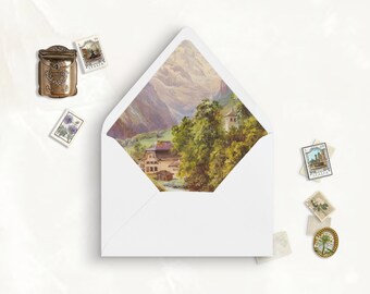 Valley Printable Envelope Liner, A7, Euro Flap, Square Flap, 6.5 Square, A6, 5.75 Square, 4 Bar, A2 for 5x7 Invitation Card