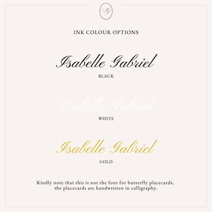 Custom Butterfly Place Card, Wedding place card, Gold calligraphy place card, Custom guest name card, Wedding name card, Wedding decor image 6