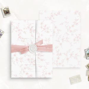 Toile de Chinoiseries rosa peonia pretagliate, giacca in pergamena per inviti di nozze, velina avvolgente per matrimonio, velina avvolgente, giacche in pergamena per matrimonio