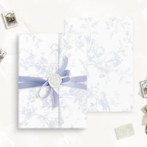 Vorgeschnittene Dusty Blue Rose Toile Pergamentverpackung, Pergamentverpackung, Hochzeitsüberzug, Pergamentpapier, Hochzeit stationär