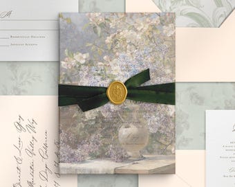 Printable Vellum Overlay for wedding invitation card, fine art vellum, vintage french wedding stationery, Marie Egner, vellum jacket