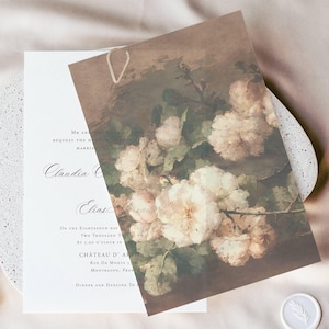 Roseboom Vellum Overlay for Wedding Invitations, Pre-Cut Floral Vellum Wrap, 5x7 Inch Transparent Vellum Cover, DIY Invitation Accessory