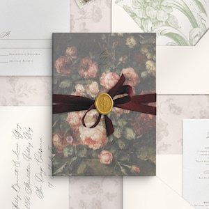 Margaretha Printable Vellum Overlay for wedding invitation card, fine art vellum, vintage french wedding stationery, vellum jacket