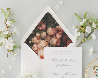 Ready cut Margaretha Envelope Liner, Roses envelope liner, Art liner, Floral envelope liner, A2, A7, A6 Envelopes