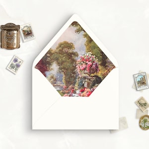 Printable Envelope Liner, Botanical Garden, A7, Euro Flap, Square Flap, 6.5 Square, A6, 5.75 Square, 4 Bar, 4 Bar for 5x7 Invitation Card