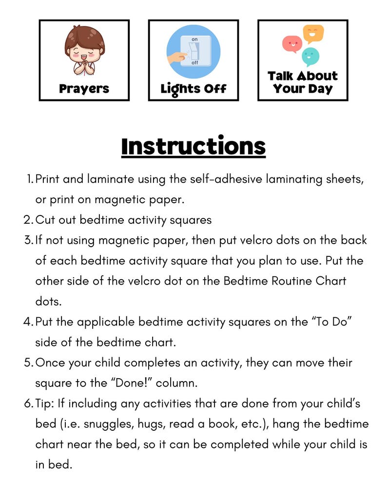 Bedtime Routine Chart Printable – Fun & Interactive Bedtime Tracker for ...