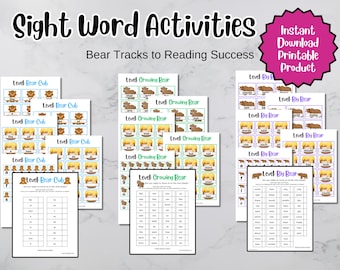 Bear-Themed Sight Word Activities: Preschool & Kindergarten Printables