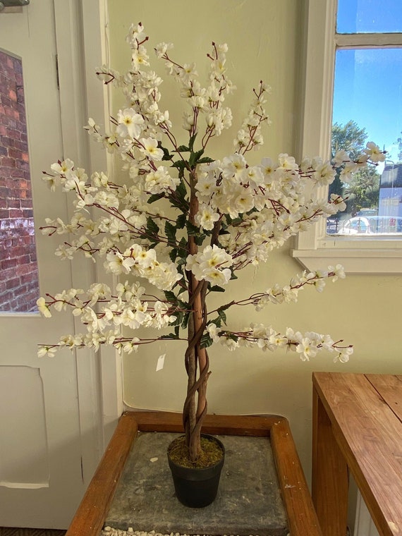 Large Stunning Artificial White Blossom Tree 120cm Etsy UK