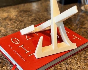Recipe Stand — Custom Text & Color — Cookbook or Tablet Holder for Kitchen