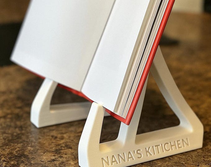 3D Printed Recipe Stand – Custom Text & Color | Modern Cookbook Holder for Kitchen, Tablet, iPad | Personalized Gift for Cooks