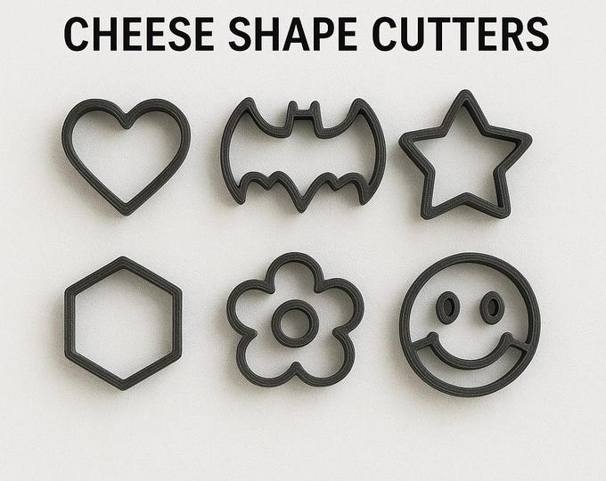 Cheese Shape Snack Cutters – 3D Printed Set with 3 Sizes – Fun Kitchen Gift