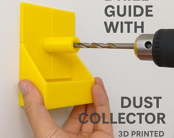 Drill Guide with Dust Collector – 3D Printed Wall Anchor Tool – Clean Precise Drilling