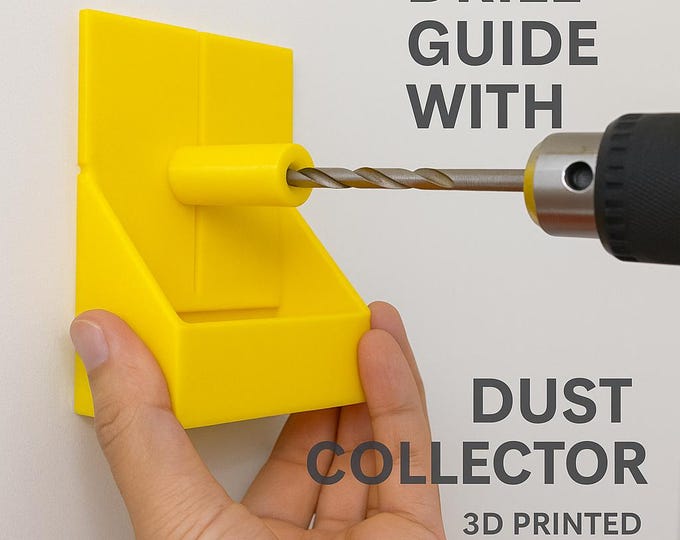 Drill Guide with Dust Collector – 3D Printed Wall Anchor Tool – Clean Precise Drilling