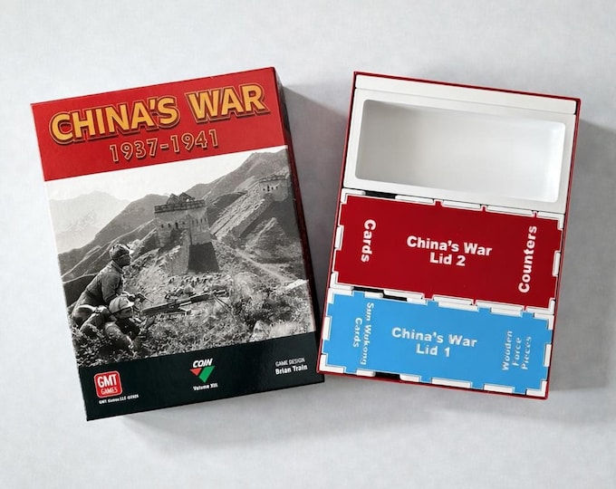 Featured listing image: China's War Board Game Organizer | GMT Games Insert | 3D Printed Storage Tray | Game Colours