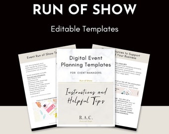 Run of Show Event Planning Template (Digital Download)