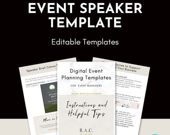 Speaker Brief Canva Template (Digital Download)