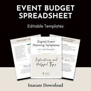 Event Budget Spreadsheet | Digital Event Planning Template For Event Planners