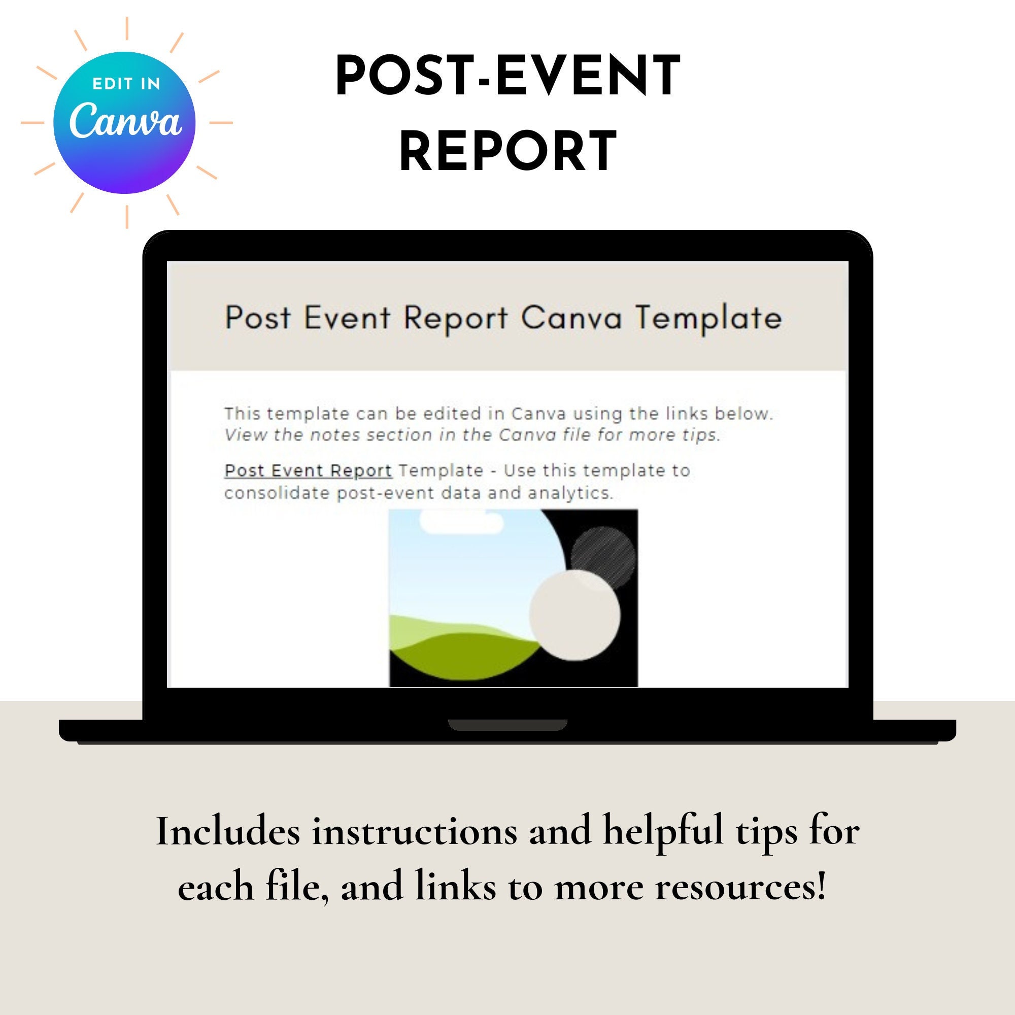 Post Event Report Canva Template Digital Event Planning Template for