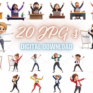Motivational Cartoon Business Images for Increased Productivity and Team Spirit - 20 High Quality Business Pack for Commercial Use | 9S-24