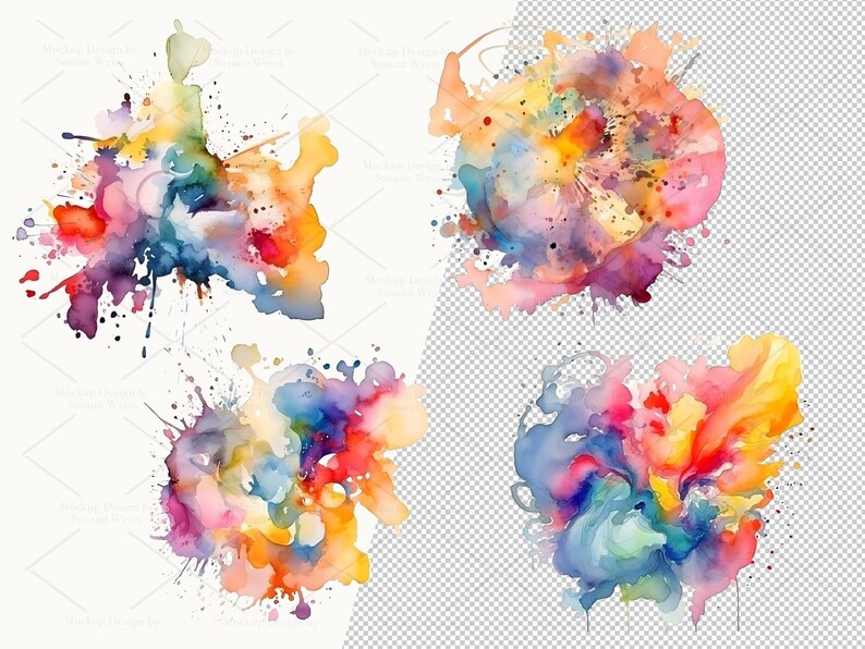 Watercolor Splashes: 19 Vibrant Graphics (PNG, 300dpi) image 5