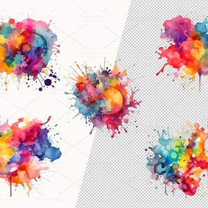 Watercolor Splashes: 19 Vibrant Graphics (PNG, 300dpi) image 2