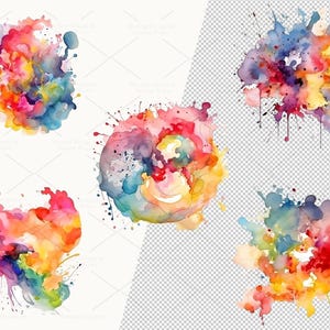 Watercolor Splashes: 19 Vibrant Graphics (PNG, 300dpi) image 4