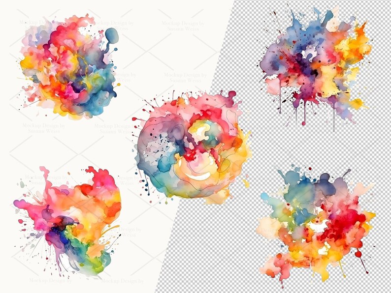 Watercolor Splashes: 19 Vibrant Graphics (PNG, 300dpi) image 4