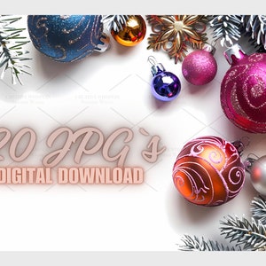 Pacote de design de cartão de feliz Natal e feliz feriado - 20 JPGs de aquarela de alta qualidade - Diário, cartão de felicitações, cartão de convite | 6S-36