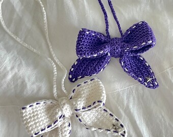 Lacy Inspired Bow Crochet Accessory