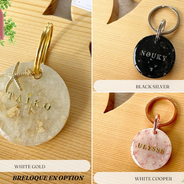 Personalized white gold resin medals, dog, cat, horse and animal medals. Epoxy resin. Medal for dogs.