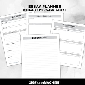 Digital or Printable Essay Planner Template 8.5x 11