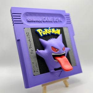 Cartouche Murale Géante Pokémon Ectoplasma - Décoration Murale Mystique Peinte à la main Œuvre d'Art 3D Décoration Murale Unique