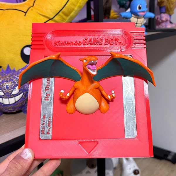 Cartouche Murale Géante Pokémon Rouge Dracofeu Charizard - Peinte à la main Œuvre d'Art 3D Unique pour Amateurs de Pokémon