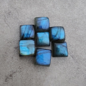 Labradorite naturelle de forme carrée, dos plat, cabochon de gros calibre AAA + de qualité, toutes les tailles disponibles