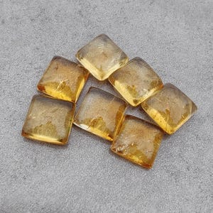 Natural Citrine Square Cabochon: Calibrated Gemstone for Jewelry
