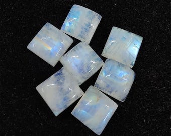 Rainbow Moonstone Cabochon: Square Gemstone, AAA+ Quality, Jewelry Making