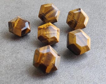 Natural Tiger Eye Gemstone: Faceted Hexagon Cut, Calibrated AAA+ Quality