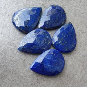 Best Quality Natural Lapis Lazuli Pear Shape Briolette Checker Cut Gemstones Calibrated Teardrop Shape Wholesale  All Sizes Available