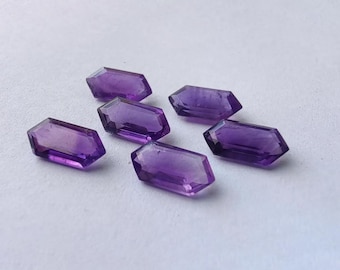 Genuine Amethyst Big Hexagon Shape Faceted Cut Cabochon Calibrated Wholesale Gemstones, Custom Sizes Available