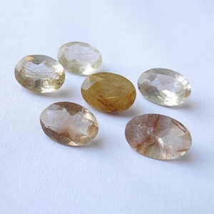Golden Rutile Gemstone: Faceted Oval, Natural Jewelry Stone
