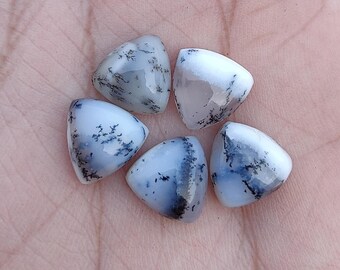 Dendritic Agate Cabochon: Trillion Gemstone, AAA+ Quality
