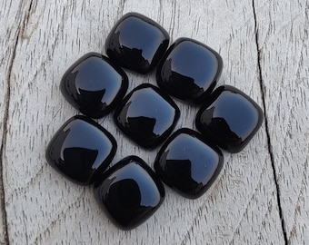 Black Onyx Cabochon: Cushion Cut Gemstone for Jewelry Making