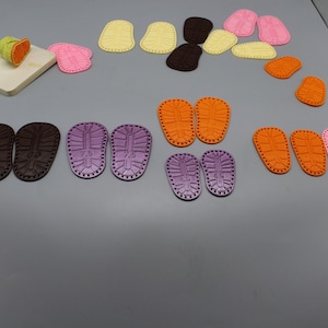 DIGITAL Files. Shoe Soles for Crocheting. Shoe Soles. Waldorf doll foot length 6.5cm.,7.0 cm, 7.5 cm, 8.0 cm image 10