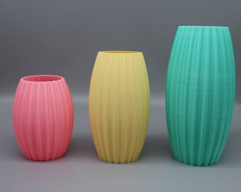3D printed vases. PLA Eco material. Vases for Flowers. 4.7inch, 6.3inch, 7.9inch.