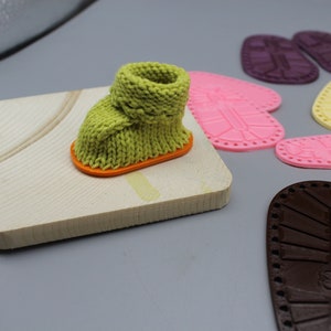 DIGITAL Files. Shoe Soles for Crocheting. Shoe Soles. Waldorf doll foot length 6.5cm.,7.0 cm, 7.5 cm, 8.0 cm image 6