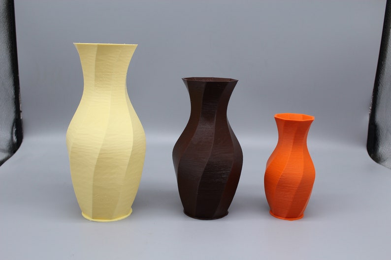 Hexagonal Vase.3D printed vases. PLA Eco material. Vases for Flowers. 4.7inch, 6.3inch, 7.9inch. image 2